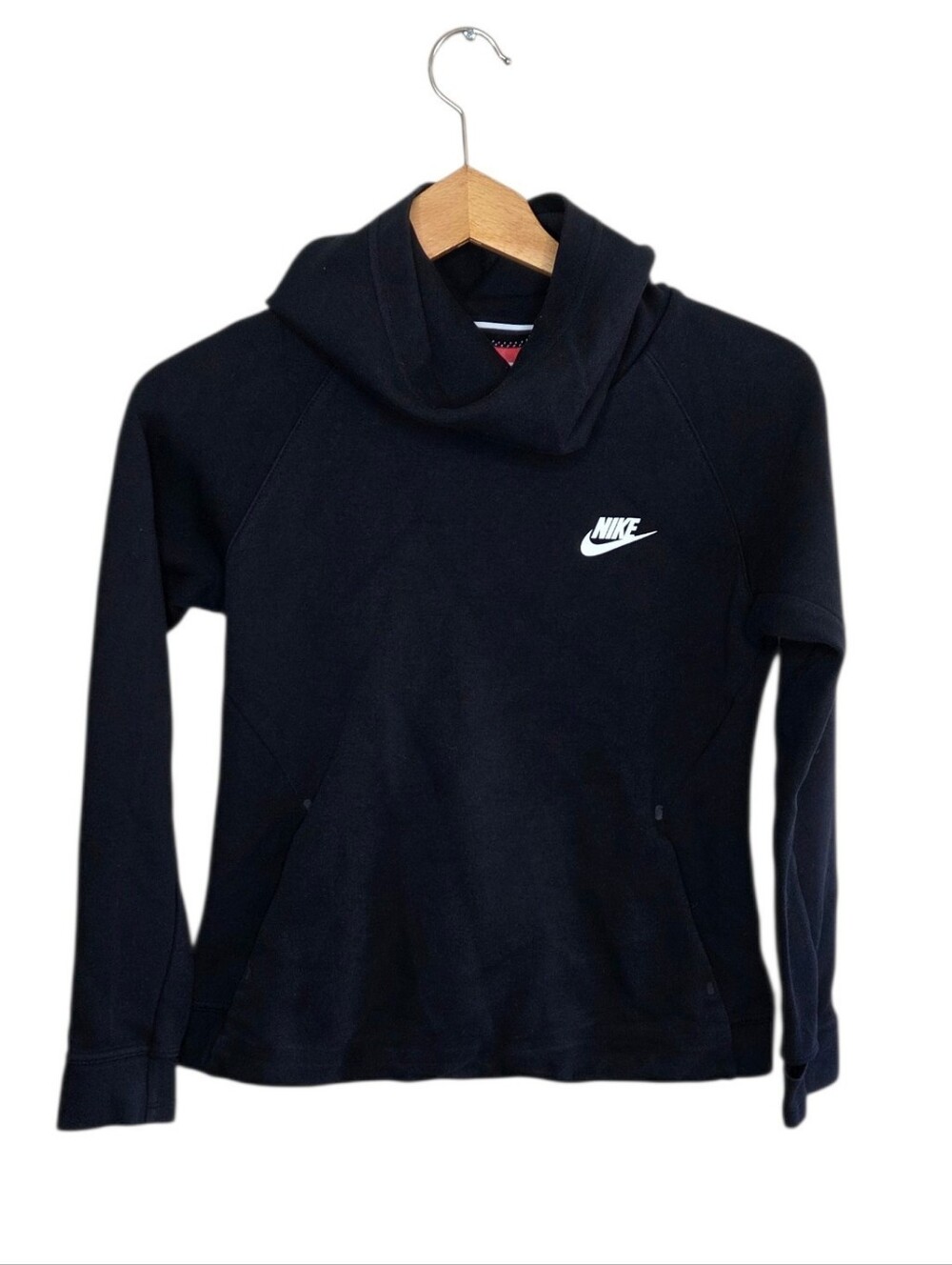 Nike Black Funnel Neck Hoodie Sweatshirt Kids Size Large Sporty Casual Athletic